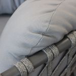 BACHATA - salotto con struttura in alluminio verniciato taupe o bianca, rivestimento in corda in pvc