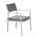 CONGA - poltrona impilabile con struttura in alluminio bianca, taupe o antracite