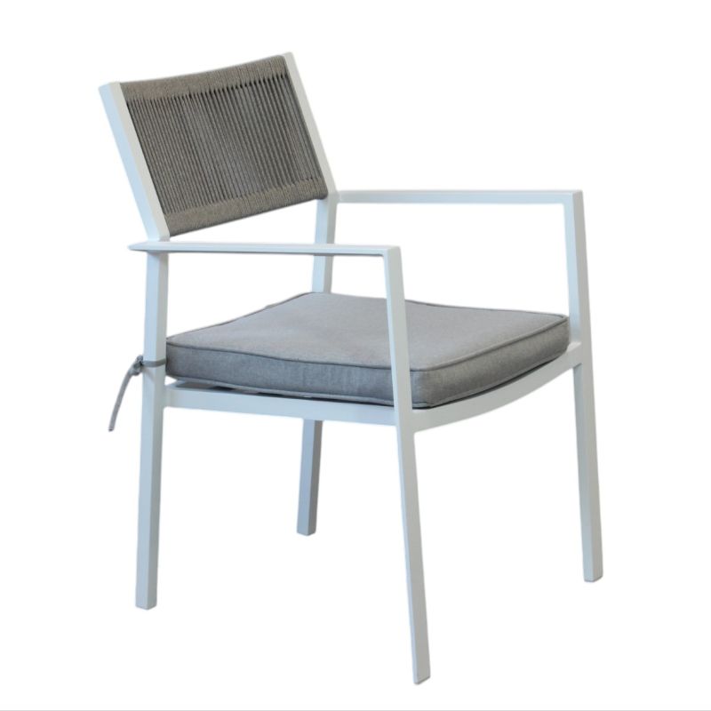 CONGA - poltrona impilabile con struttura in alluminio bianca, taupe o antracite