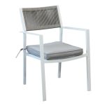 CONGA - poltrona impilabile con struttura in alluminio bianca, taupe o antracite