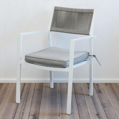 CONGA - poltrona impilabile con struttura in alluminio bianca, taupe o antracite