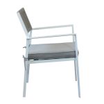 CONGA - poltrona impilabile con struttura in alluminio bianca, taupe o antracite