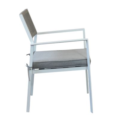 CONGA - poltrona impilabile con struttura in alluminio bianca, taupe o antracite