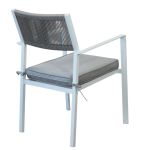 CONGA - poltrona impilabile con struttura in alluminio bianca, taupe o antracite