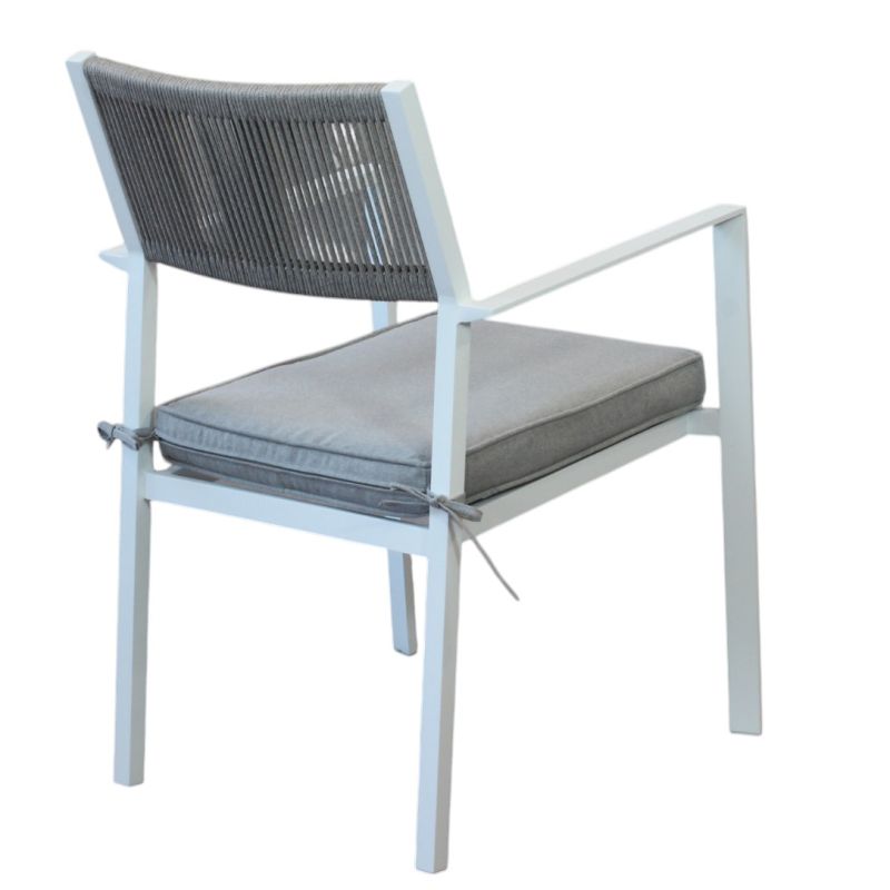 CONGA - poltrona impilabile con struttura in alluminio bianca, taupe o antracite