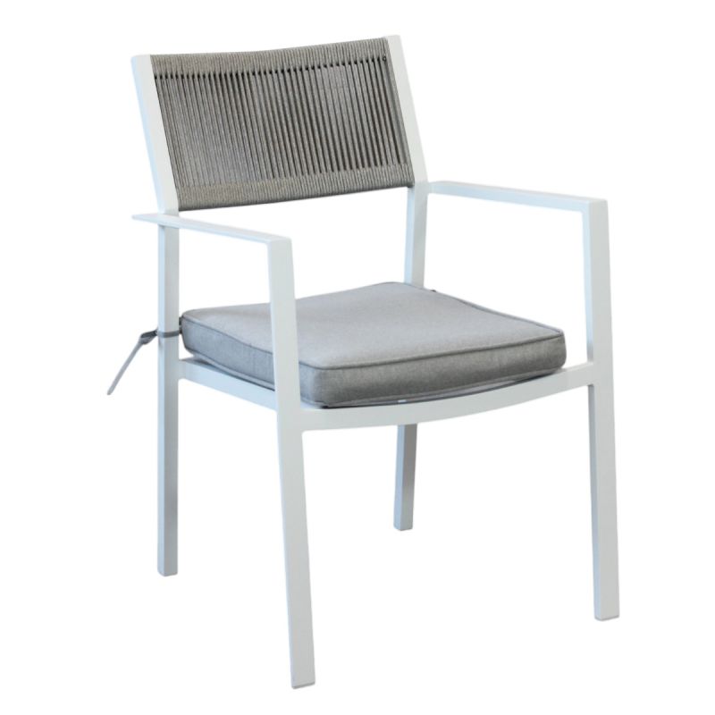 CONGA - poltrona impilabile con struttura in alluminio bianca, taupe o antracite