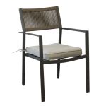 CONGA - poltrona impilabile con struttura in alluminio bianca, taupe o antracite