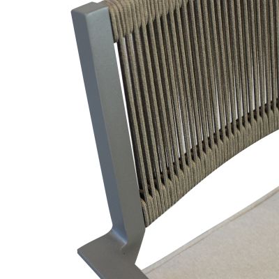 CONGA - poltrona impilabile con struttura in alluminio bianca, taupe o antracite