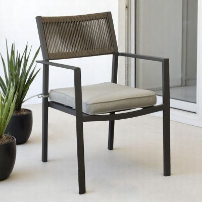 CONGA - poltrona impilabile con struttura in alluminio bianca, taupe o antracite