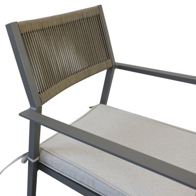 CONGA - poltrona impilabile con struttura in alluminio bianca, taupe o antracite