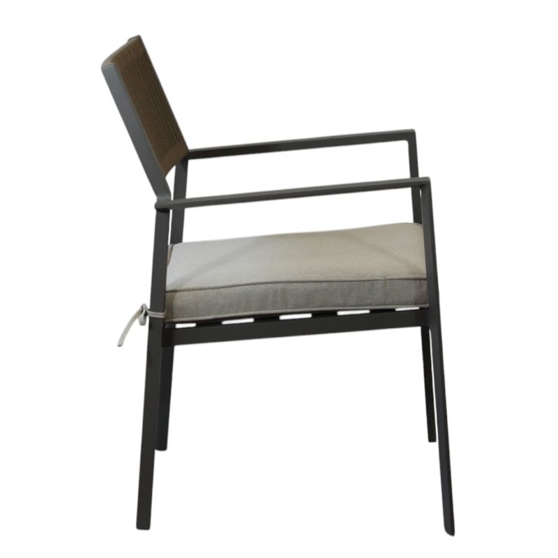 CONGA - poltrona impilabile con struttura in alluminio bianca, taupe o antracite