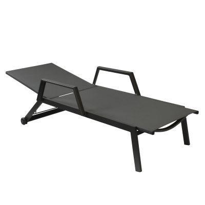 FANDANGO - lettino con struttura in alluminio verniciato bianca o antracite, textilene 2 x 1