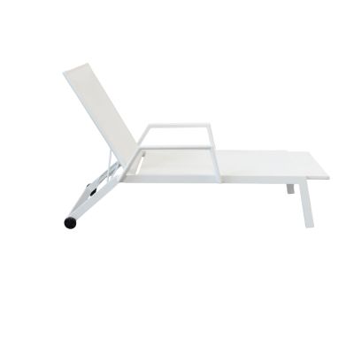 FANDANGO - lettino con struttura in alluminio verniciato bianca o antracite, textilene 2 x 1 