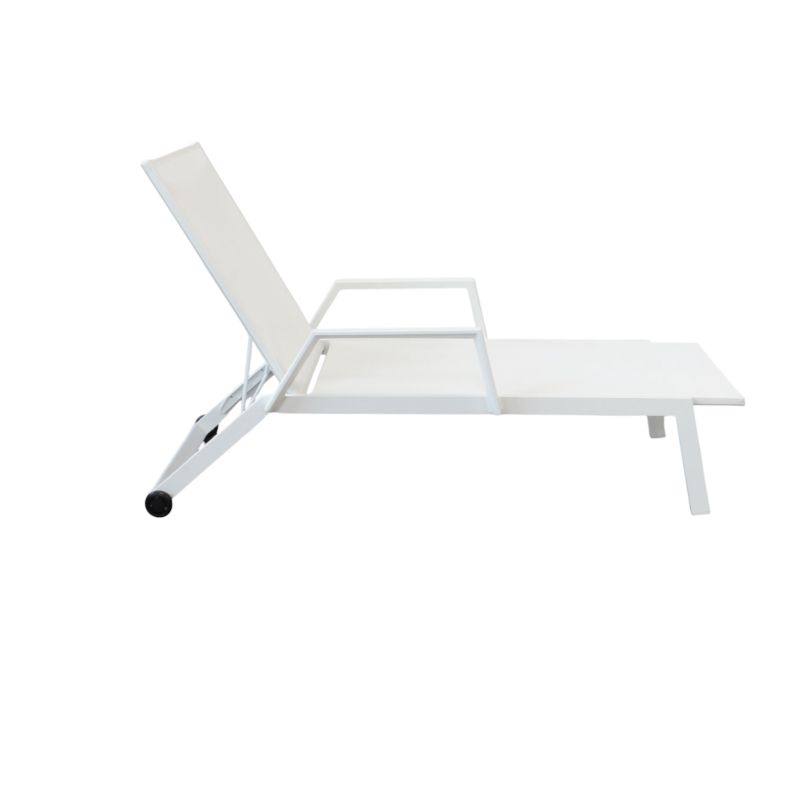 FANDANGO - lettino con struttura in alluminio verniciato bianca o antracite, textilene 2 x 1 