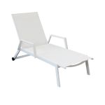 FANDANGO - lettino con struttura in alluminio verniciato bianca o antracite, textilene 2 x 1