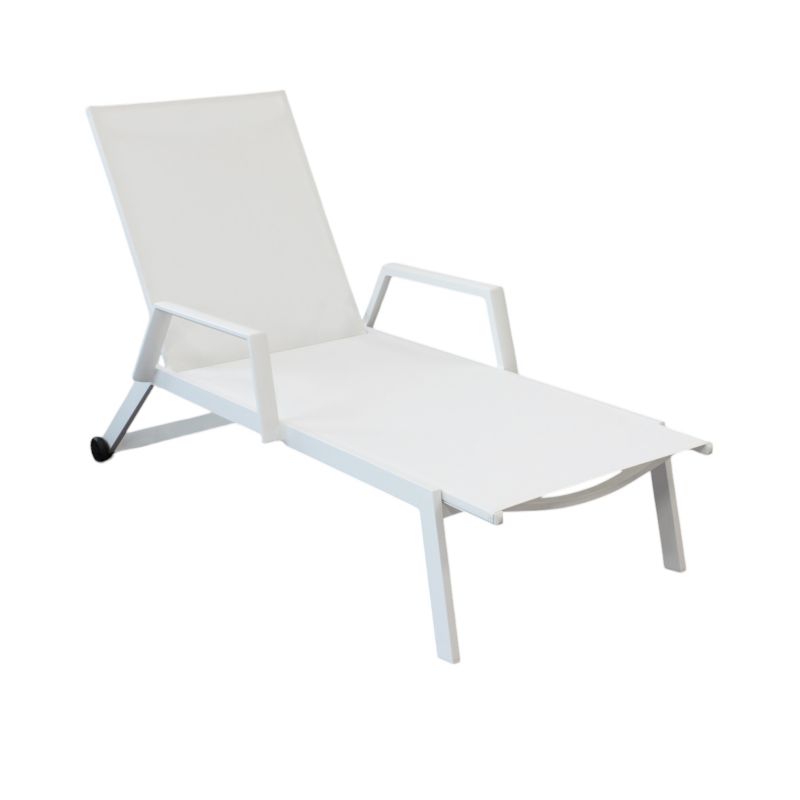 FANDANGO - lettino con struttura in alluminio verniciato bianca o antracite, textilene 2 x 1