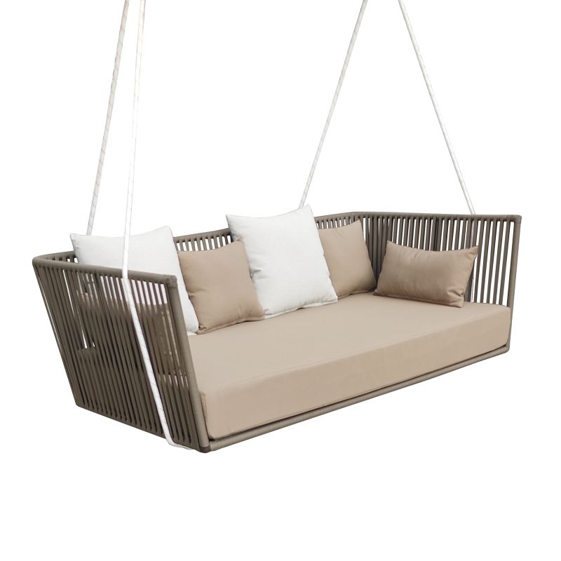 VELASCO - divano altalena con struttura in alluminio verniciato taupe