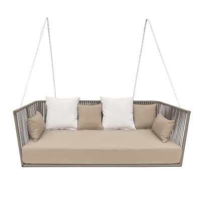 VELASCO - divano altalena con struttura in alluminio verniciato taupe