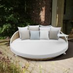 MARISMA - divano letto outdoor con struttura in alluminio verniciato taupe