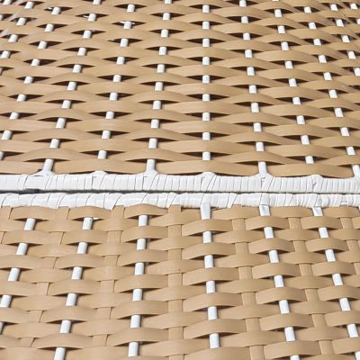 MELODIA - conchiglione con struttura in alluminio verniciato rivestito in rattan