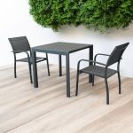 ALBEN - tavolo con struttura in alluminio 80 x 80