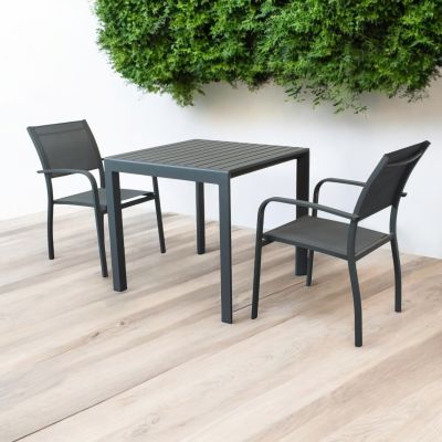 ALBEN - tavolo con struttura in alluminio 80 x 80