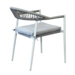 MIRADA - struttura in alluminio verniciato bianco o antracite, schienale in corda e seduta in textilene