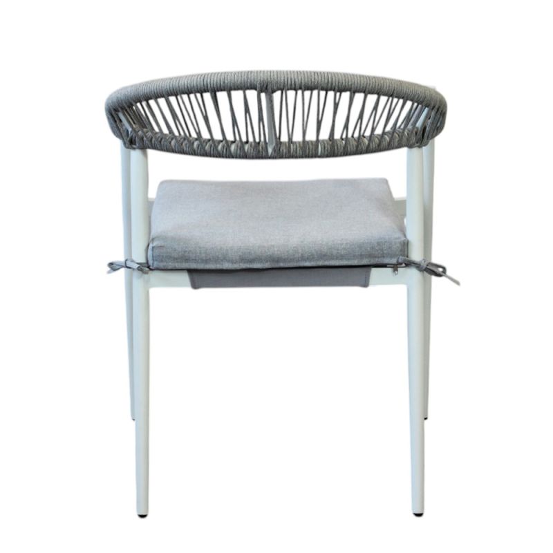 MIRADA - struttura in alluminio verniciato bianco o antracite, schienale in corda e seduta in textilene