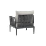 ESCONDIDO - salotto con struttura in alluminio antracite e corda in pvc, tavolino effetto pietra