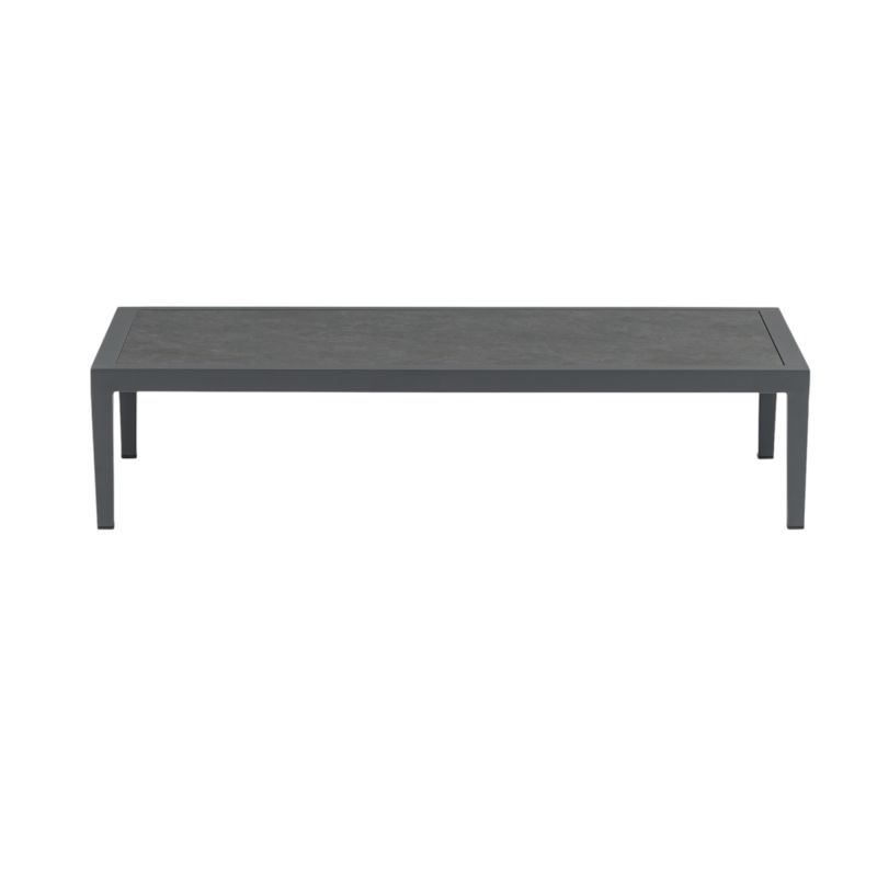 ESCONDIDO - salotto con struttura in alluminio antracite e corda in pvc, tavolino effetto pietra