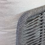 ESCONDIDO - salotto con struttura in alluminio antracite e corda in pvc, tavolino effetto pietra