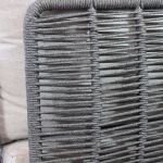 ESCONDIDO - salotto con struttura in alluminio antracite e corda in pvc, tavolino effetto pietra