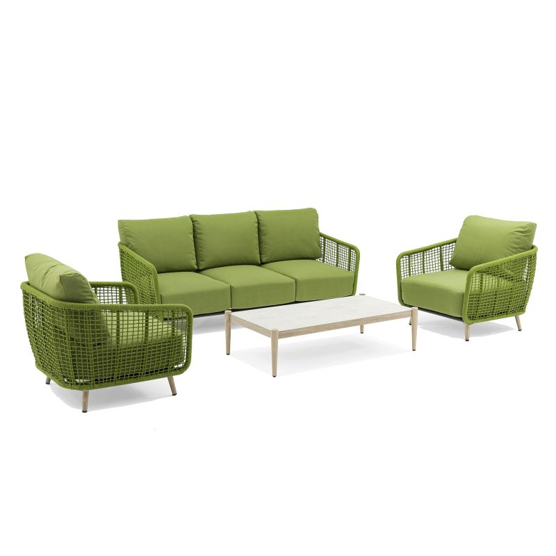 VERTIGO - salotto con struttura in alluminio verniciato blu o verde