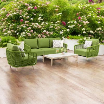 VERTIGO - salotto con struttura in alluminio verniciato blu o verde