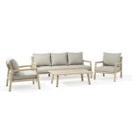 ENCANTO - salotto con struttura in alluminio verniciato effetto legno e cuscineria