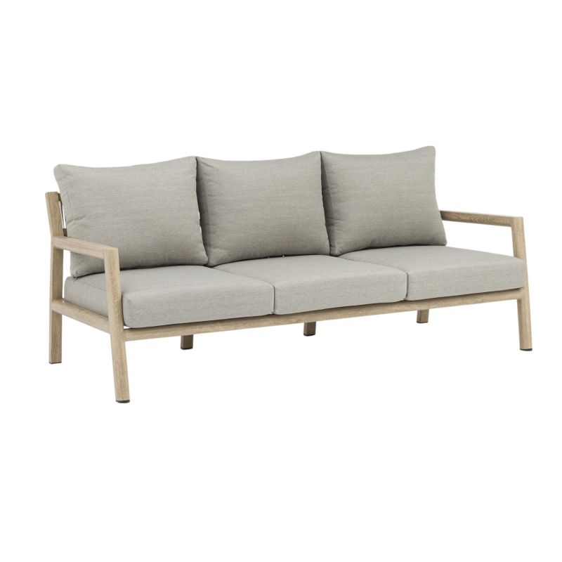 ENCANTO - salotto con struttura in alluminio verniciato effetto legno e cuscineria