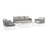 CASCADA - salotto outdoor con struttura in alluminio grigio chiaro, antracite o naturale