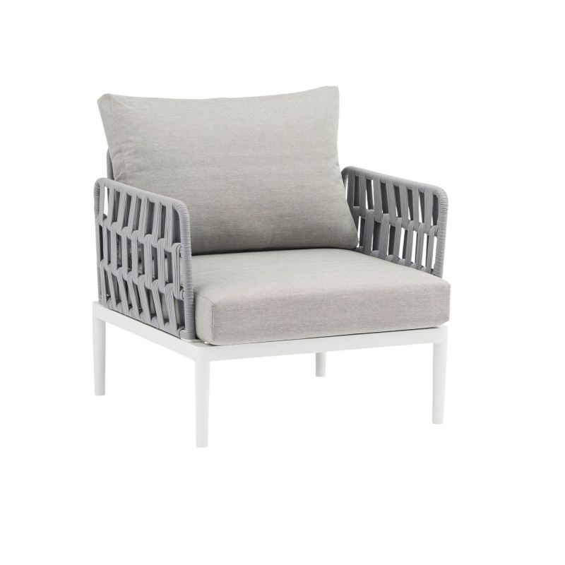 CASCADA - salotto outdoor con struttura in alluminio grigio chiaro, antracite o naturale