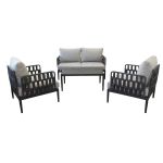 CASCADA - salotto outdoor con struttura in alluminio grigio chiaro, antracite o naturale