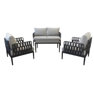 CASCADA - salotto outdoor con struttura in alluminio grigio chiaro, antracite o naturale