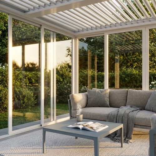 Laterale scorrevole con vetro per pergola bioclimatica 4 m