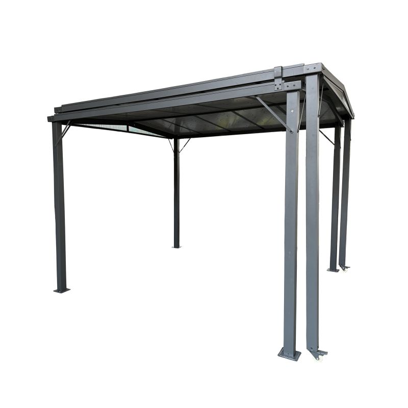 LINDA - gazebo allungabile in alluminio e policarbonato