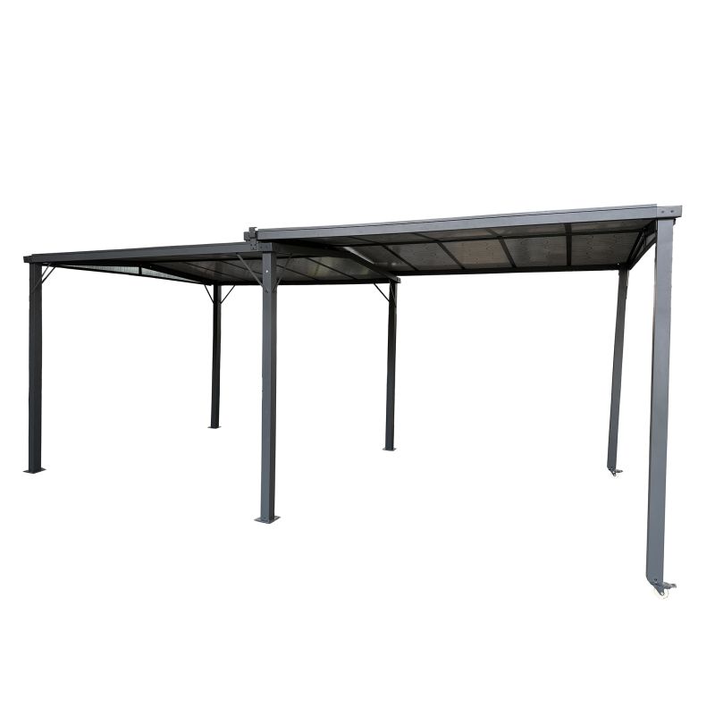 LINDA - gazebo allungabile in alluminio e policarbonato