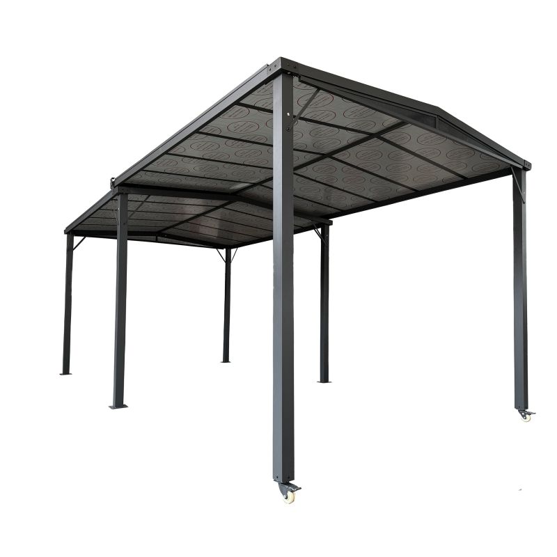 LINDA - gazebo allungabile in alluminio e policarbonato