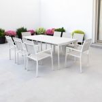 IMPACTO - tavolo allungabile con struttura in alluminio bianco o antracite