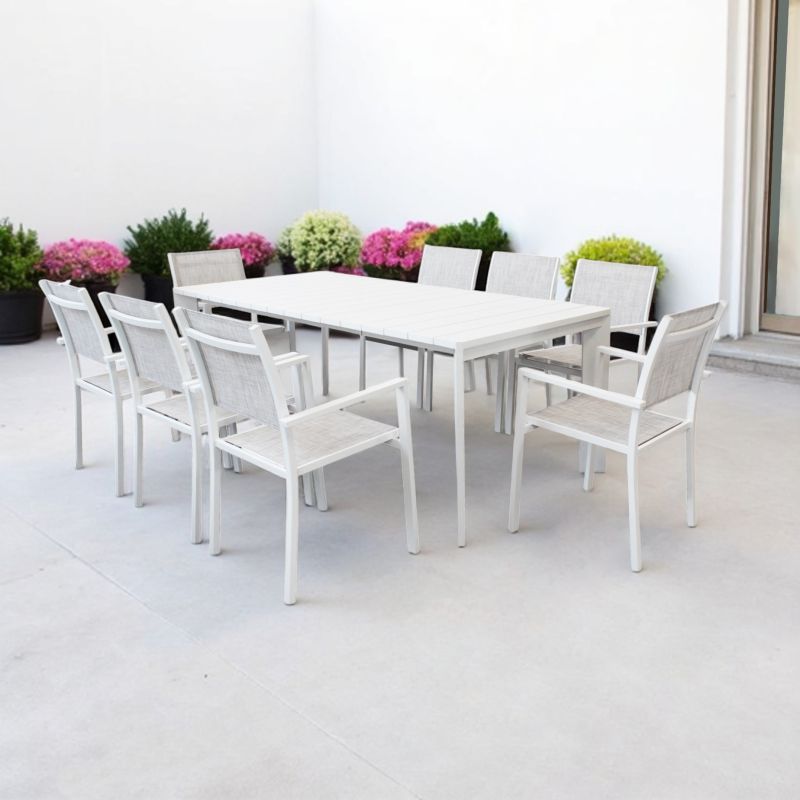 IMPACTO - tavolo allungabile con struttura in alluminio bianco o antracite