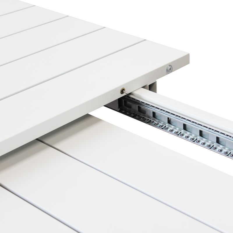 IMPACTO - tavolo allungabile con struttura in alluminio bianco o antracite