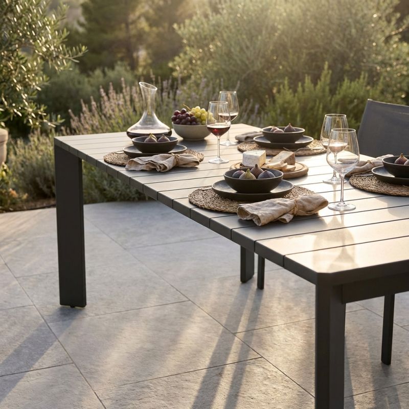 IMPACTO - tavolo allungabile in alluminio 150/200 bianco o antracite