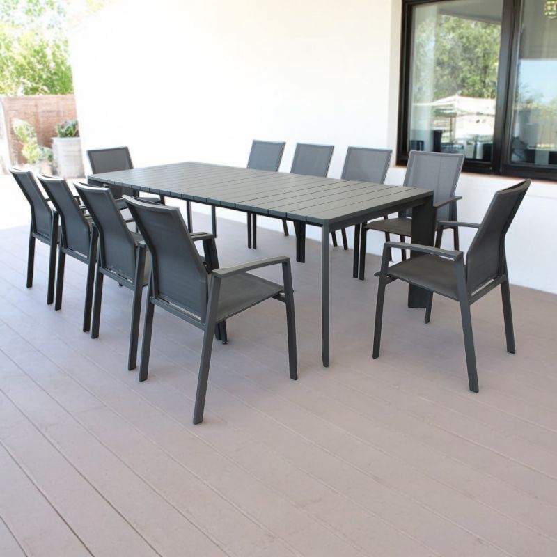 IMPACTO - tavolo allungabile in alluminio 150/200 bianco o antracite