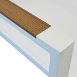 IMPACTO - poltrona impilabile in alluminio bianco o antracite con braccioli effetto legno